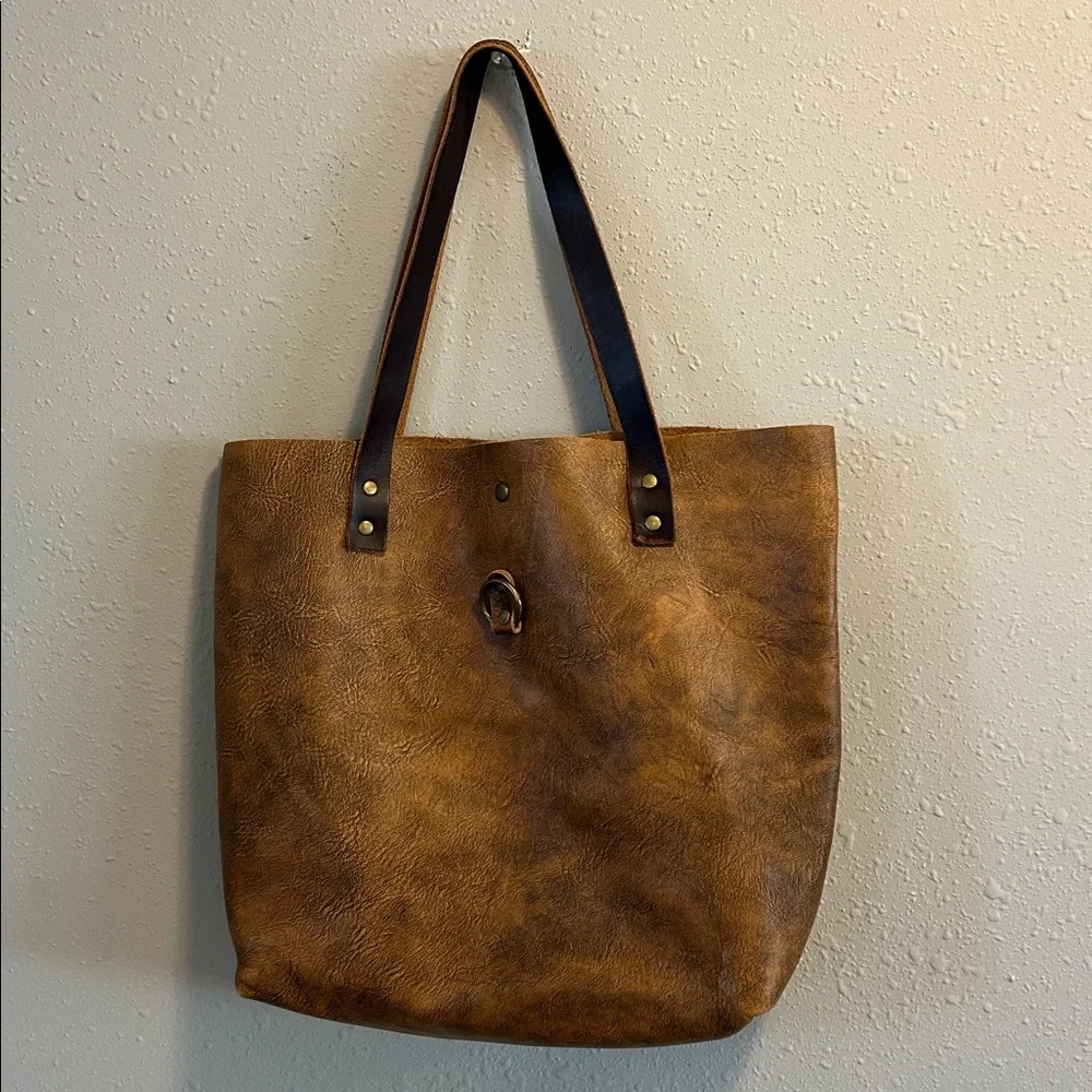 Jill's Homestead The Tote Brown Vegetable Tanned Leather